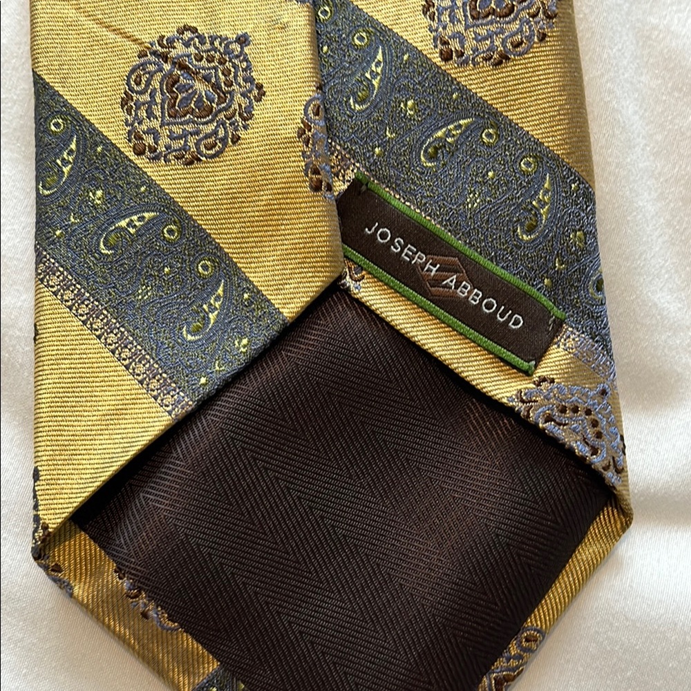 Joseph Abboud Gold and Gray Striped Tie